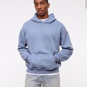 Abercrombie & Fitch Men's Popover Hoodie Light Blue
